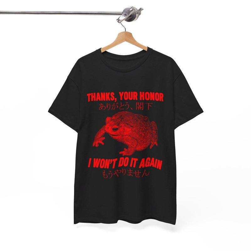 Thanks Your Honor Frog Red Print T-Shirt Hoodie Sweatshirt | PrintMintTees.com