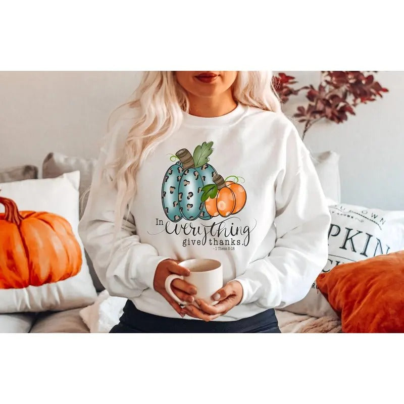 Thanksgiving Shirt, In Everything Give Thanks, Thankful Shirt, Christian Thanksgiving Tees, Thanksgiving Grace, Faith...