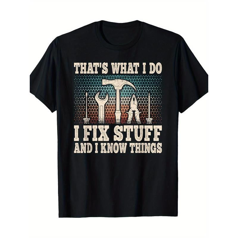 That's What I Do I Fix Stuff And I Know Things Funny Saying T-Shirt-100% Cotton-220g Hoodie Sweatshirt | PrintMintTees.com
