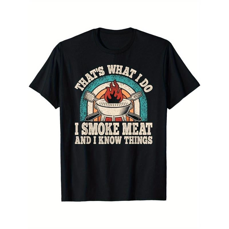 That's What I Do I Smoke Meat And I Know Things BBQ Grilling T-Shirt made in usa Hoodie Sweatshirt | PrintMintTees.com