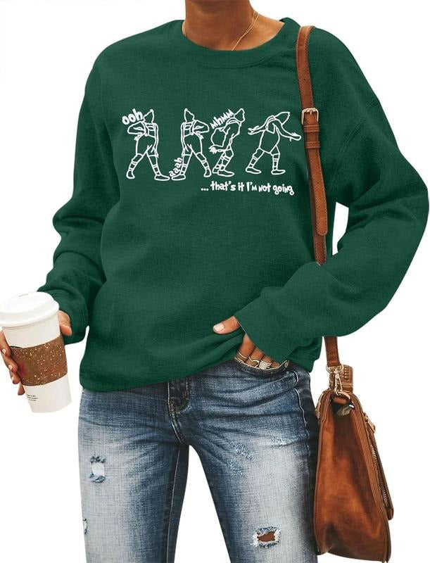 Thats It I Am Not Going Sweatshirt Women Christmas Sweatshirts Xmas Santa Sweatshirts Funny Letter Print Tops Cotton...