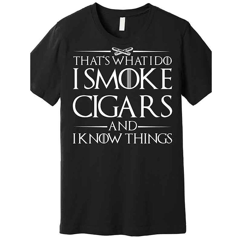 Thats What I Do I Smoke Cigars And Know Things Premium T-Shirt 230455 funny Men's Short Sleeve Graphic T-shirt Collection...
