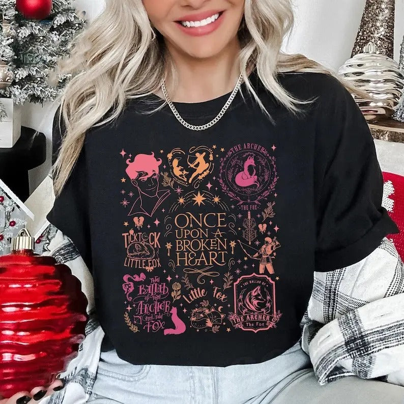 Archer Fox Doodle Once Upon Broken Heart Shirt Stephanie Garber OUABH Evangeline Jacks Bookish T-Shirts, Hoodie, Sweatshirt