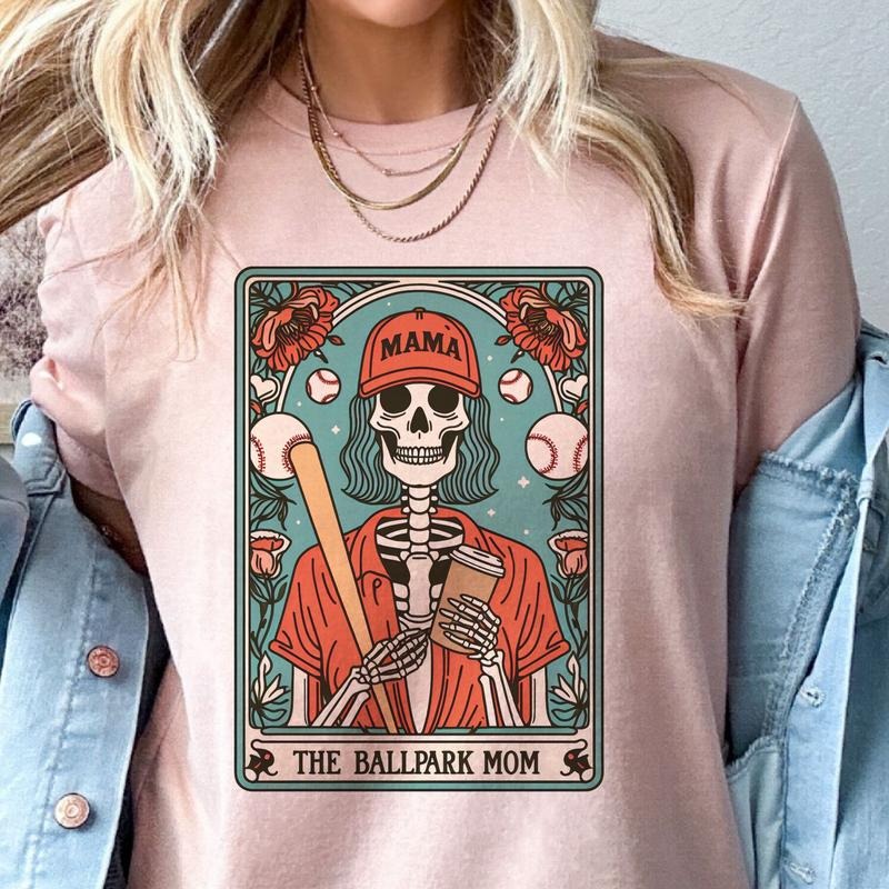 The Ballpark Mom Tarot Tee Baseball Skull Tarot Tee Sports Baseball Mom Tshirt Crime Show Junkie Tarot Tee. Hoodie Sweatshirt