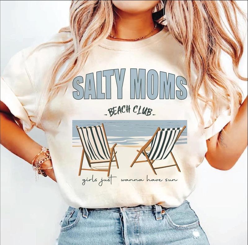 The Beach Club Shirt Trendy Summer Aesthetic Beach Shirt Retro Beach Girl Funny Sarcastic Mom Mother's Day 6 Hoodie...
