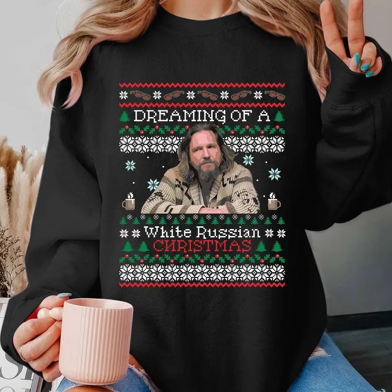 The Big Lebowski Dreaming Of A White Russian Christmas T-Shirt, Vintage Shirt Hoodie Sweatshirt | PrintMintTees.com