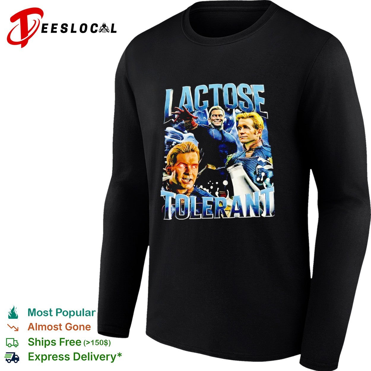 The Boys Homelander lactose tolerant milk parody shirt