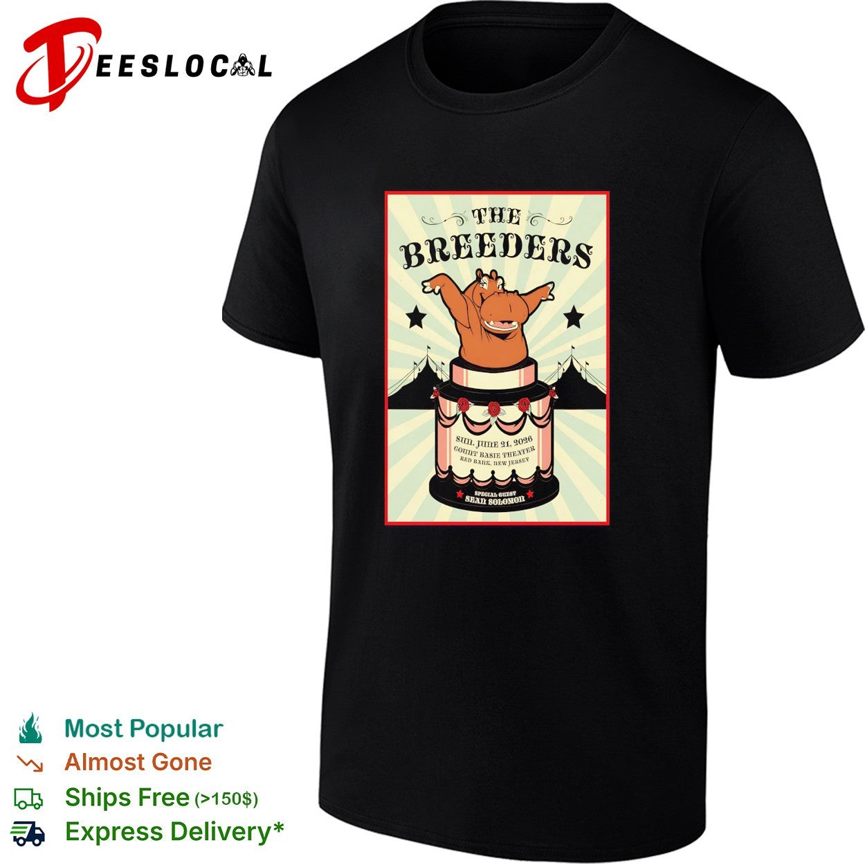 The Breeders circus bear raising paws poster shirt