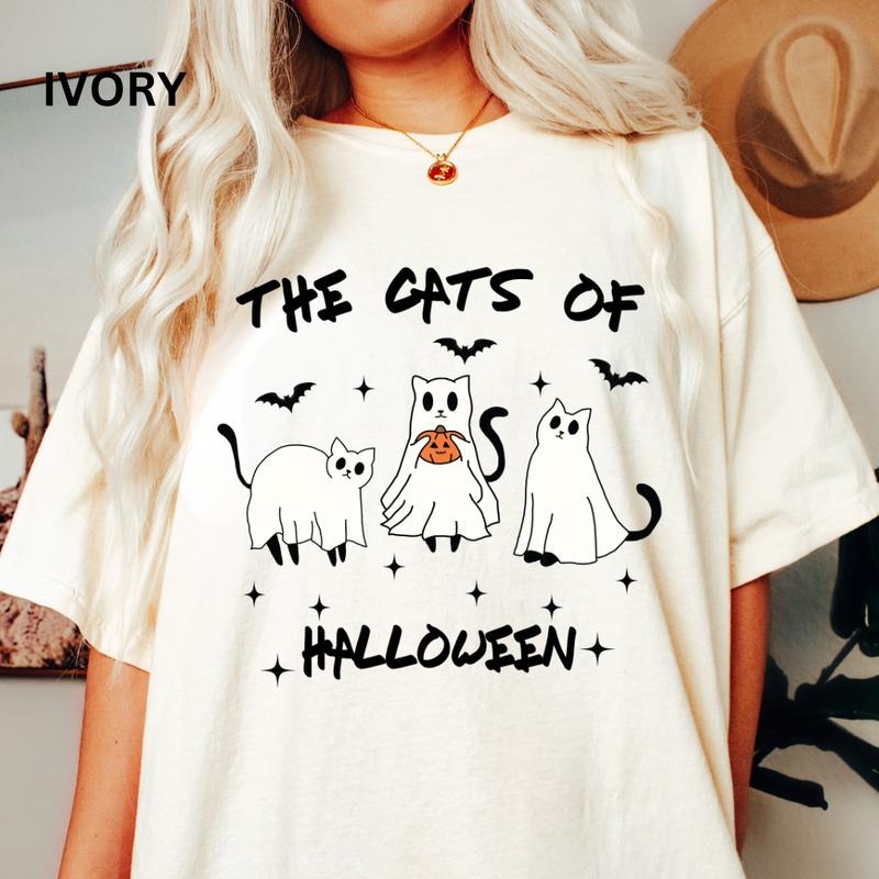 The Cats of Halloween Shirt, Halloween Cats Shirt, Fall shirt, Comfort Colors Halloween Shirt, Casual Shirt Unisex,...