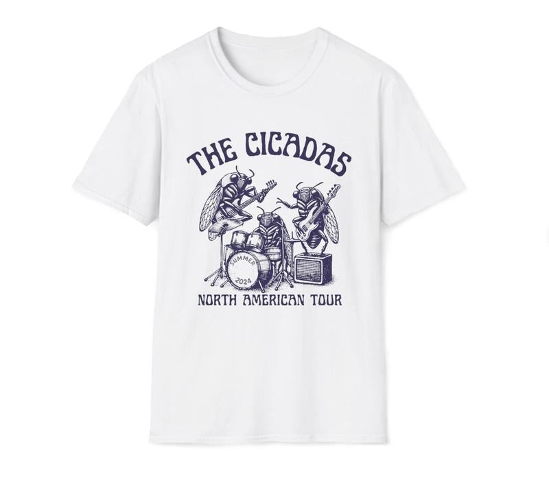 The Cicadas North American Tour Cicada Shirt Insect Shirt Nature Shirt Retro Band Shirt Unisex Softstyle T-Shirt Vintage...