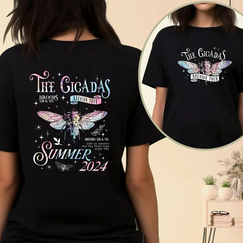 The Cicadas Tour Summer 2024 Shirt, Cicada Concerts Tshirt, Cicada Invasion Shirt, Nature Lover Shirt, Insect Lover...