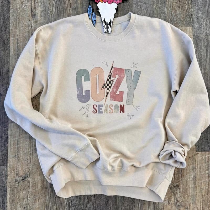 The Cozy Season Sweatshirt, Cozy Crewneck shirt, western clothing stuff, western outfits women tops, country western girl...