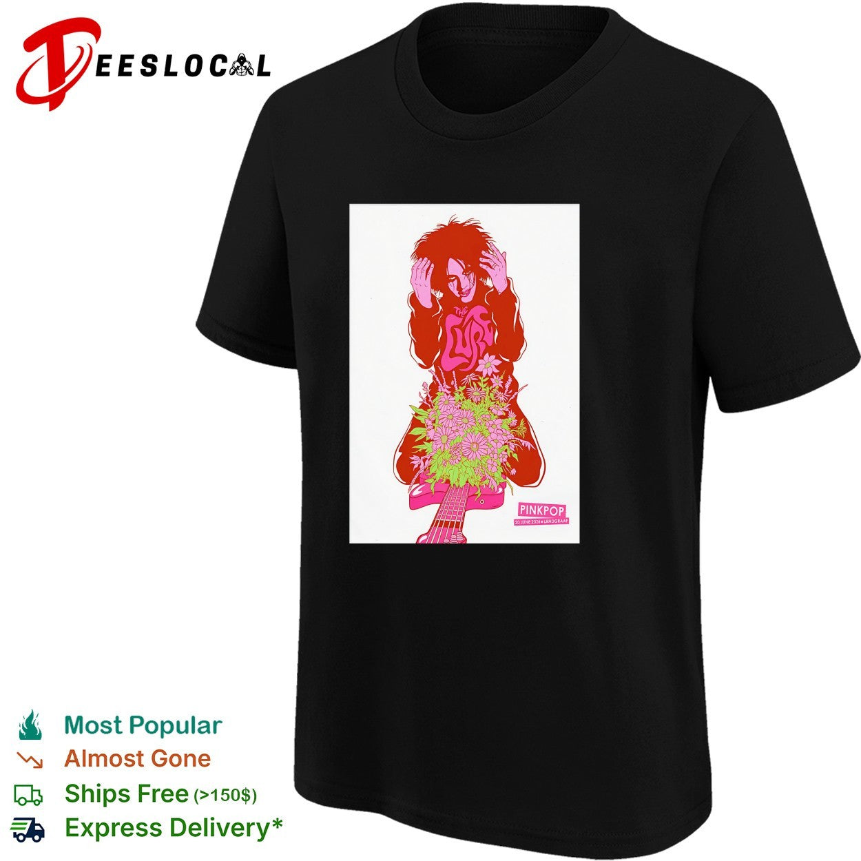 The Cure Pinkpop 2026 Landgraaf poster shirt