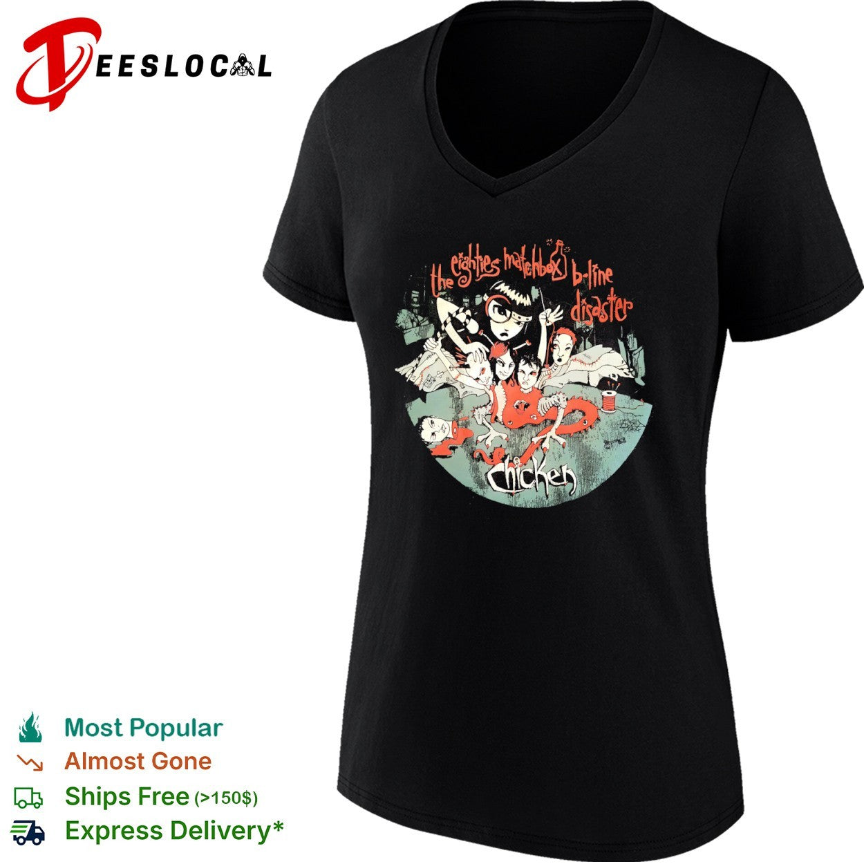 The Eighties Matchbox B-Line Disaster Chicken Band Logo Alternative Rock Shirt