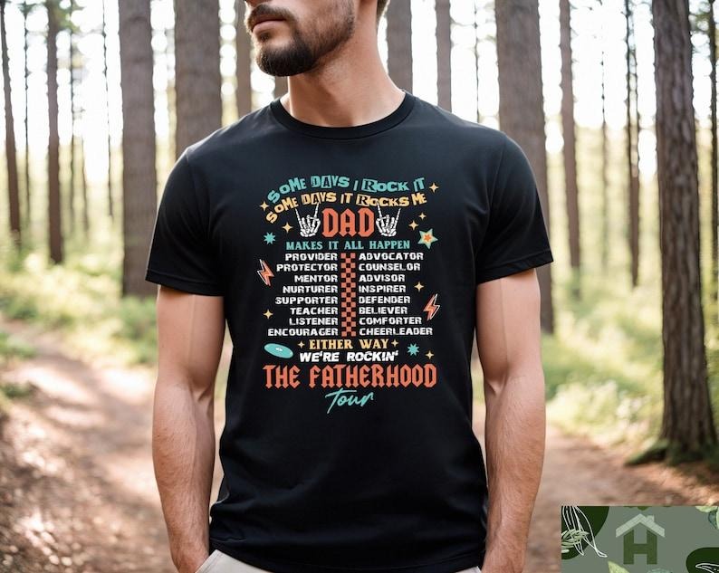 The Fatherhood Tour Shirt, Some Days I Rock It Dad Tee, Gift For Dada, Fatherhood Shirt, Father's Day Shirt, Dad...