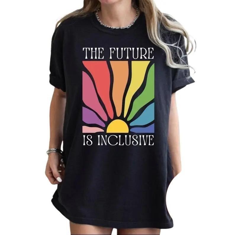 The Future Is Inclusive Tshirt, Retro LGBTQ Shirt, Social Justice Shirt, Trans Rights Shirt, Equality Shirt, Pride Ally...