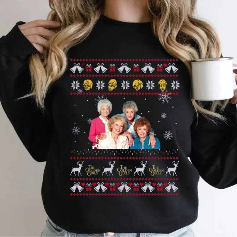 The Golden Girls Christmas Shirt Sweatshirt, Golden Girls Movie, Christmas Movie, Unisex Short Sleeve Tee Hoodie