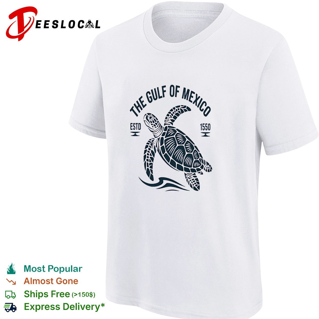 The Gulf of Mexico sea turtle estd 1550 shirt