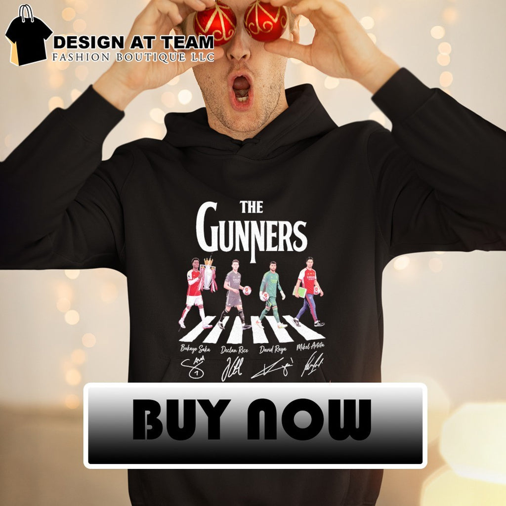 The Gunners Arsenal FC Bukayo Saka Declan Rice Mikel Arteta David Raya Abbey Road signature shirt