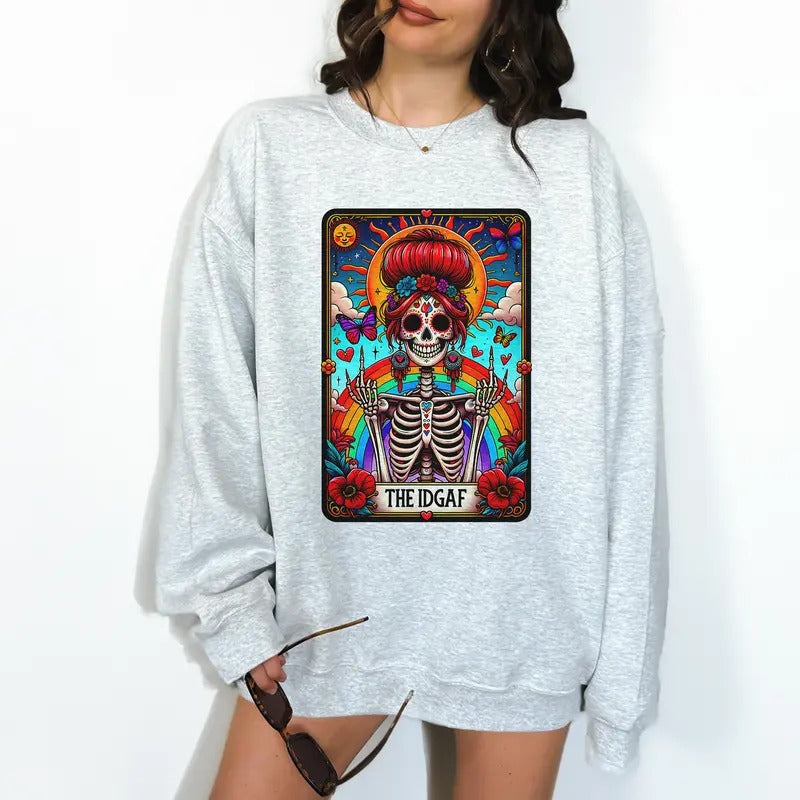 The IDGAF Tarot- Unisex Crewneck Sweatshirt