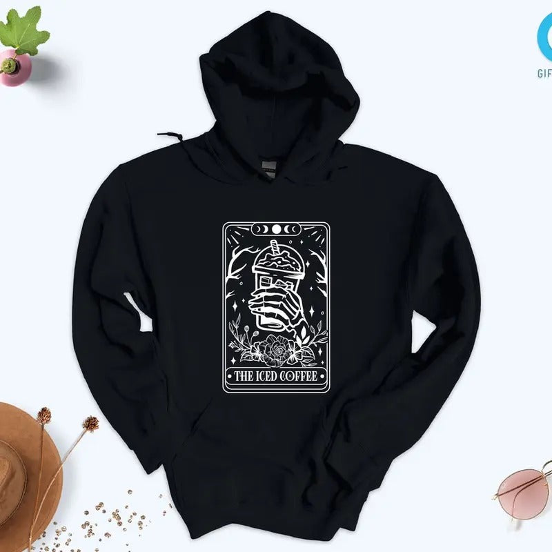The Iced Coffee Tarot Card Hoodie and Sweater; T-shirt Sweatshirt | PrintMintTees.com