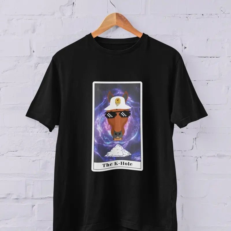 The K-hole tarot card-edm merch-rave shirt-edm clothing-funny rave shirt-ketamine Cotton Menswear Hoodie Sweatshirt