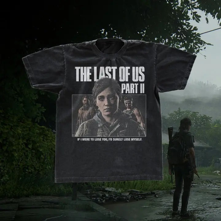 The Last of Us Part 2 Merch Black T-Shirt for Men - Made to Order - Tops, Menswear Hoodie Sweatshirt | PrintMintTees.com