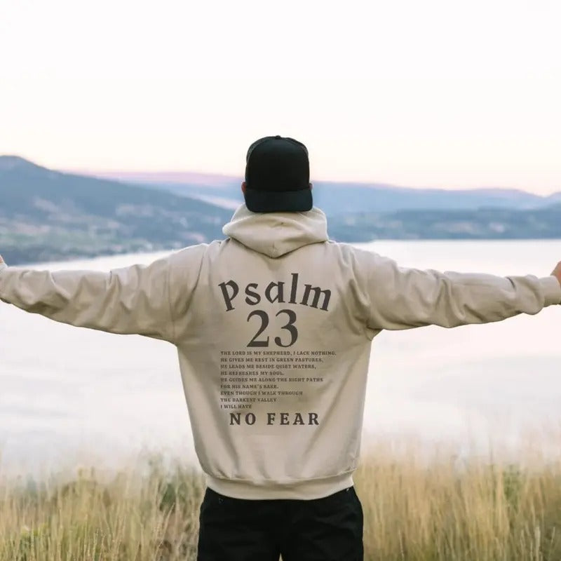 The Lord Is My Shepherd Hoodie - Psalm 23 Hooded Sweatshirt Cotton Menswear Shirt | PrintMintTees.com