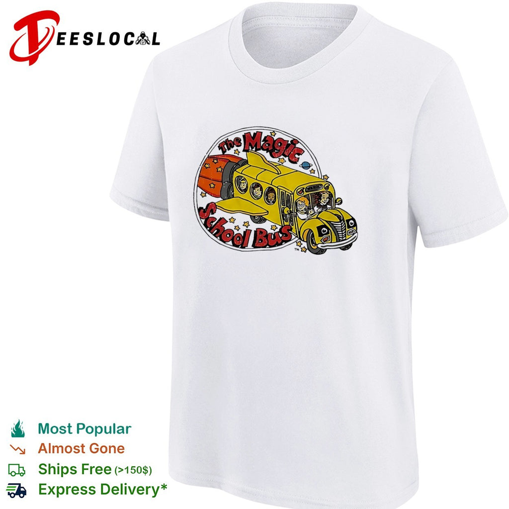 The Magic School Bus Ms Frizzle and Arnold Class Characters Retro Cartoon shirt
