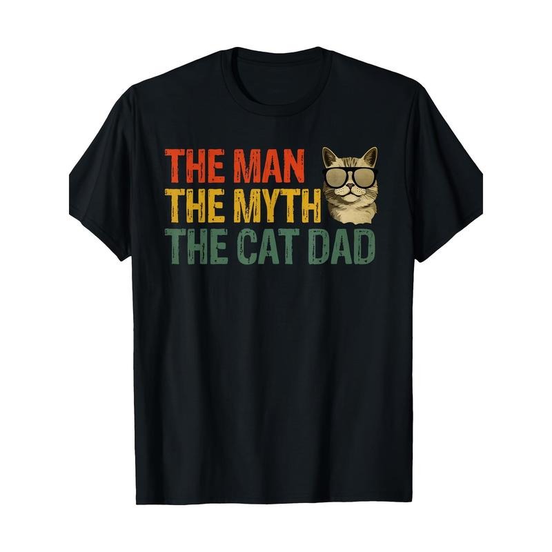 The Man, The Myth, The Cat Dad, Cat Daddy Vintage T-Shirt100% Pure Cotton 220g  made in usa Shirt Hoodie Sweatshirt