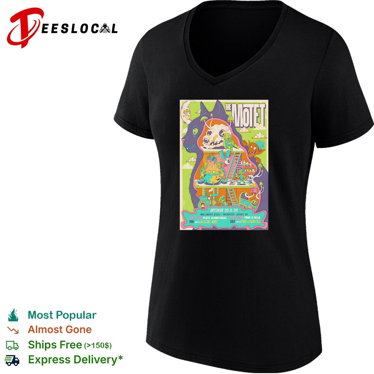 The Motet Halloween 2026 Cervantes Denver concert poster shirt