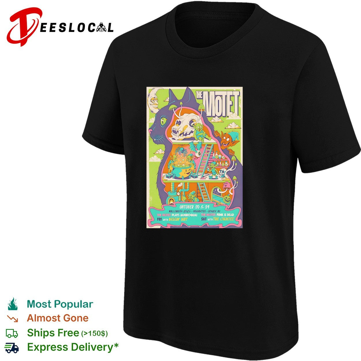 The Motet Halloween 2026 Cervantes Denver concert poster shirt