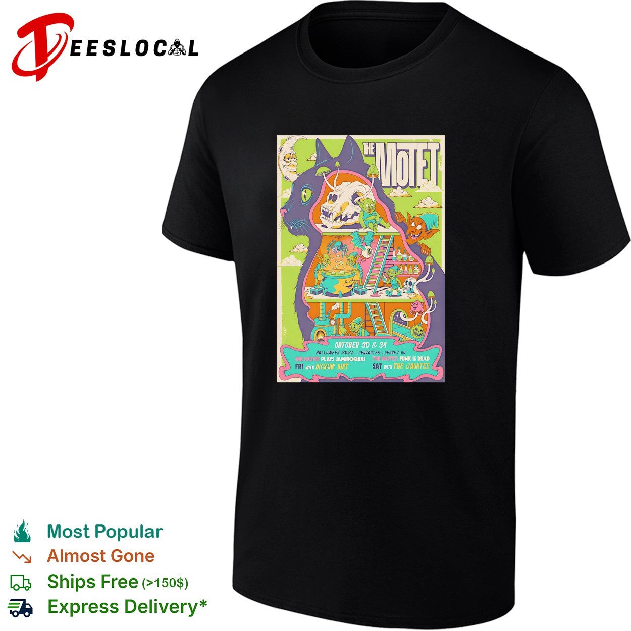 The Motet Halloween 2026 Cervantes Denver concert poster shirt