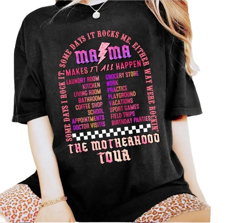 The Motherhood Tour Shirt, Some Days I Rock It, Some Days It Rocks Me Shirt, Either Way Were Rockin, Mama Gift, Glitter...