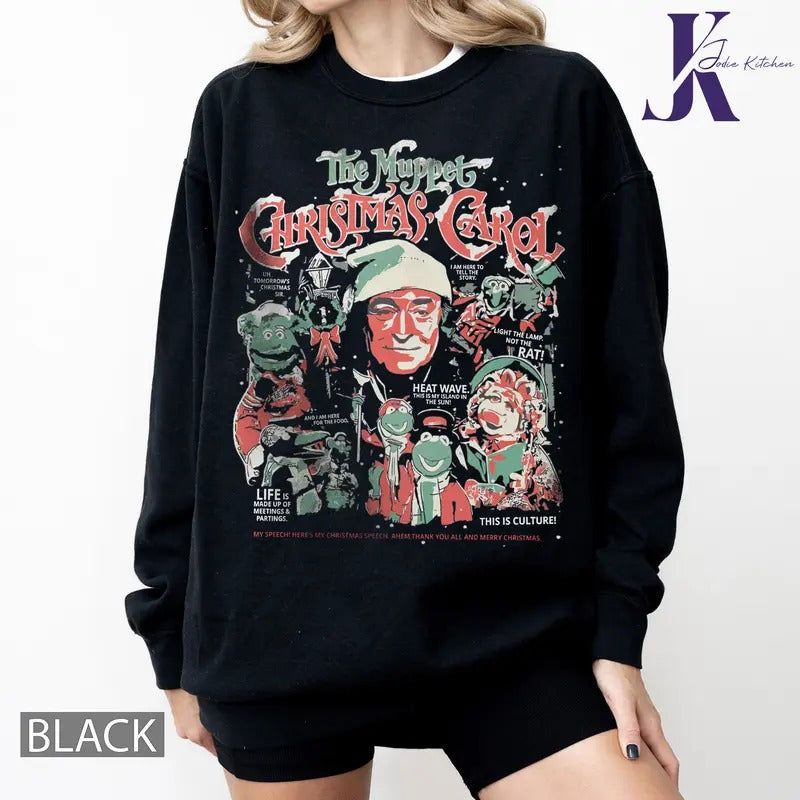 The Muppet Christmas Carol Sweatshirt, Christmas Movie Shirt, Character Movie Sweater, Vintage Merry Christmas Shirt,...