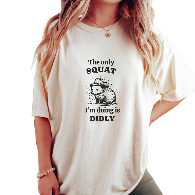 The Only Squat I'm Doing Is Didly Unisex Shirt, Wild West Lover Gift, Giddy Up Country Horsegirl Tee, Unisex T-Shirt,...