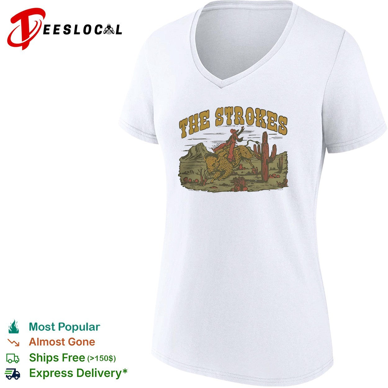 The Strokes Bison Cowboy Western Music Band Desert shirt