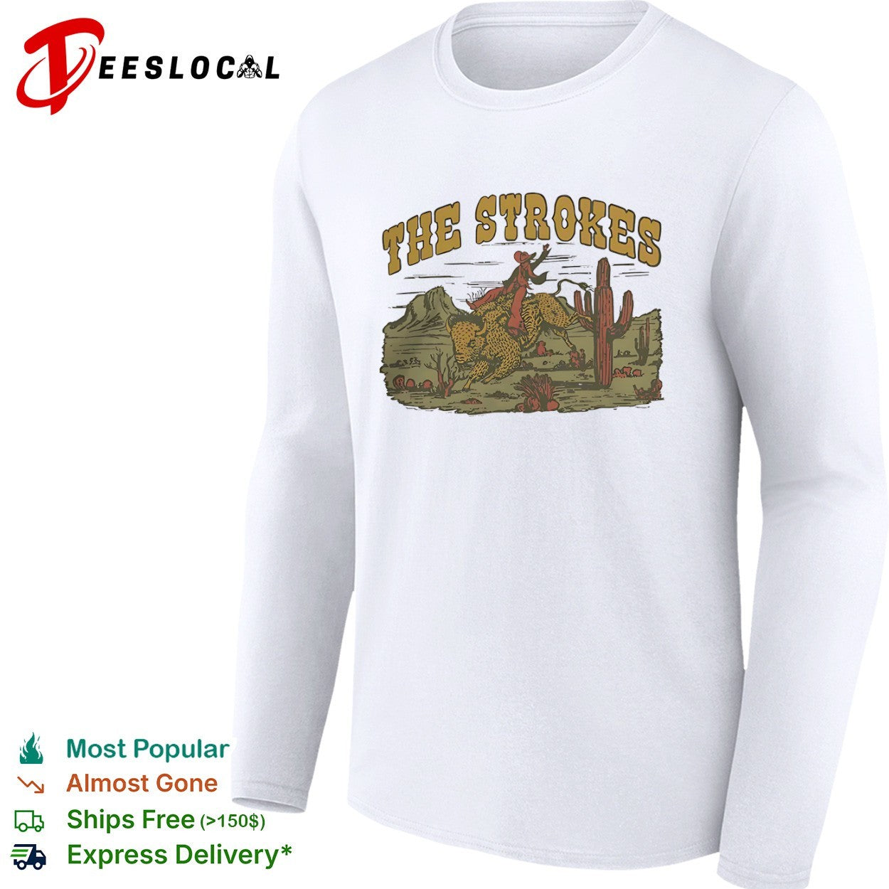 The Strokes Bison Cowboy Western Music Band Desert shirt