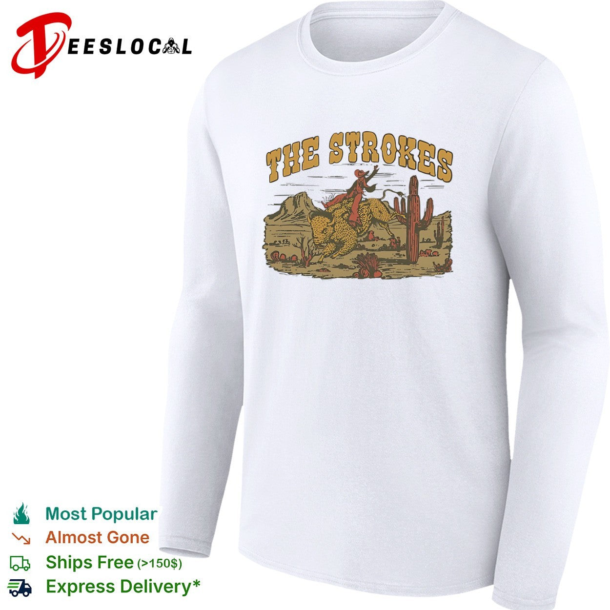 The Strokes cowboy riding buffalo desert shirt