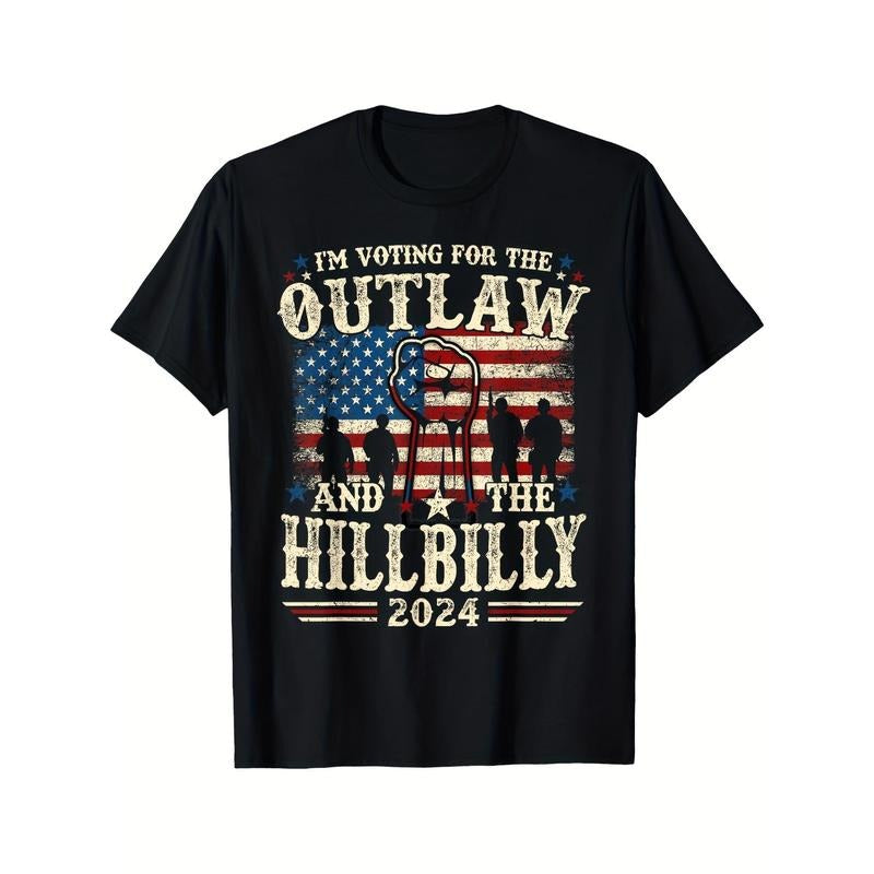 The Trump Vance 2024 Vintage American Flag Short-sleeved T-shirt Is Stylish, Comfortable, Printed And An All-season Must...