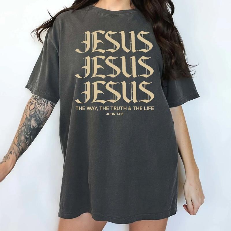 Way Truth Life Jesus Shirt Christian Shirt Christian Worship Jesus Religious Shirt Christian Believer Bible Verse Shirt Comfy Cotton Womenswear Cotton Fabric Relaxed Chic Shirt Hoodie Sweatshirt