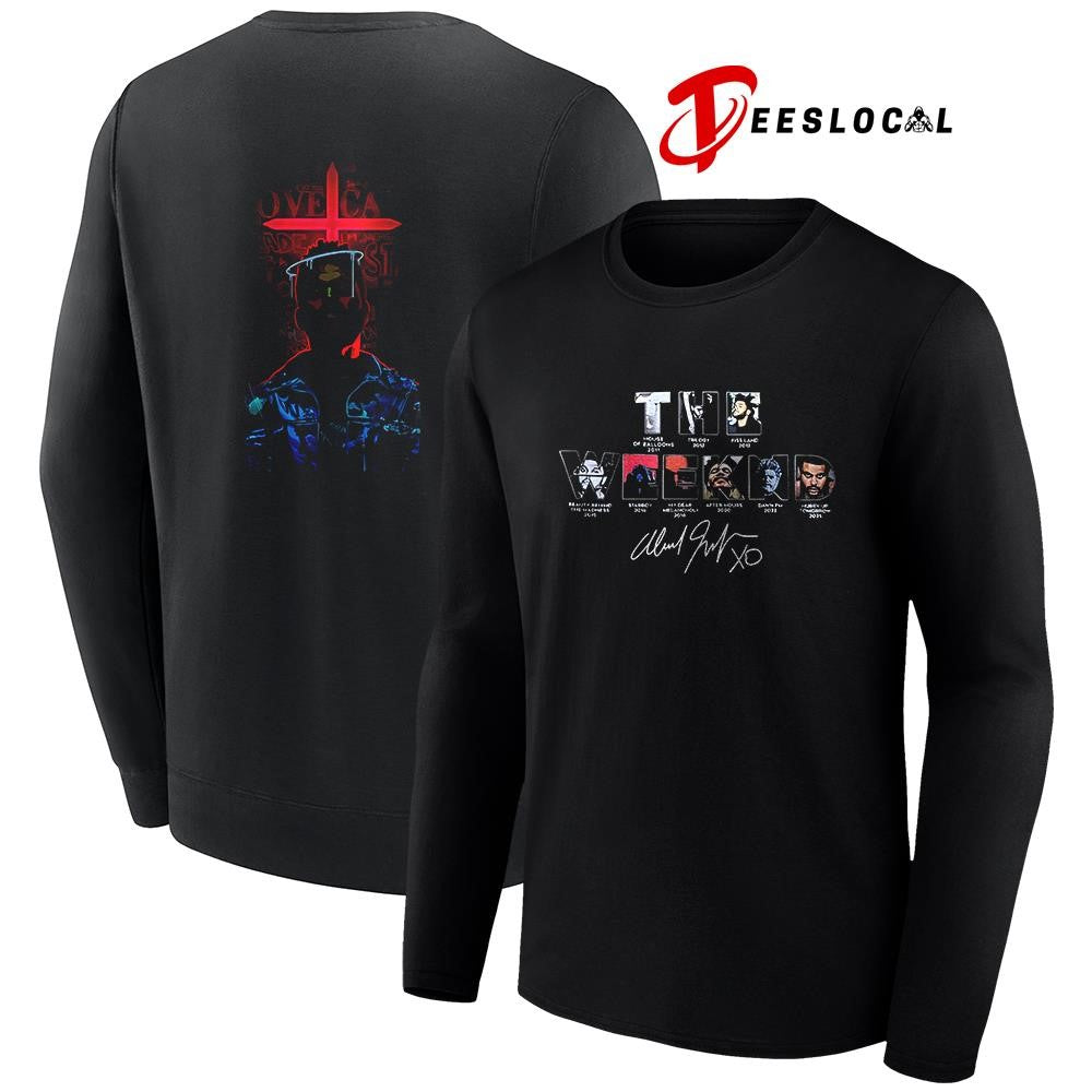 The Weeknd After Hours Til Dawn tour 2026 portrait signature shirt