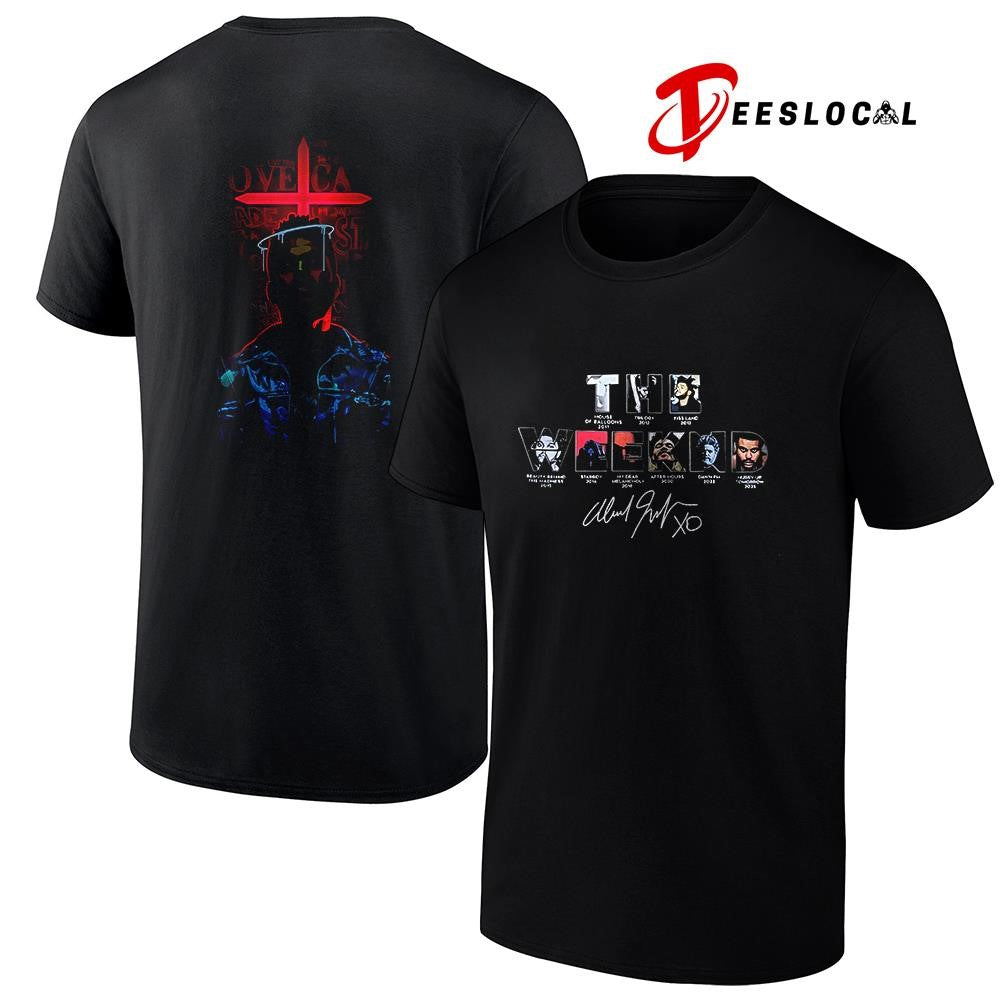 The Weeknd After Hours Til Dawn tour 2026 portrait signature shirt