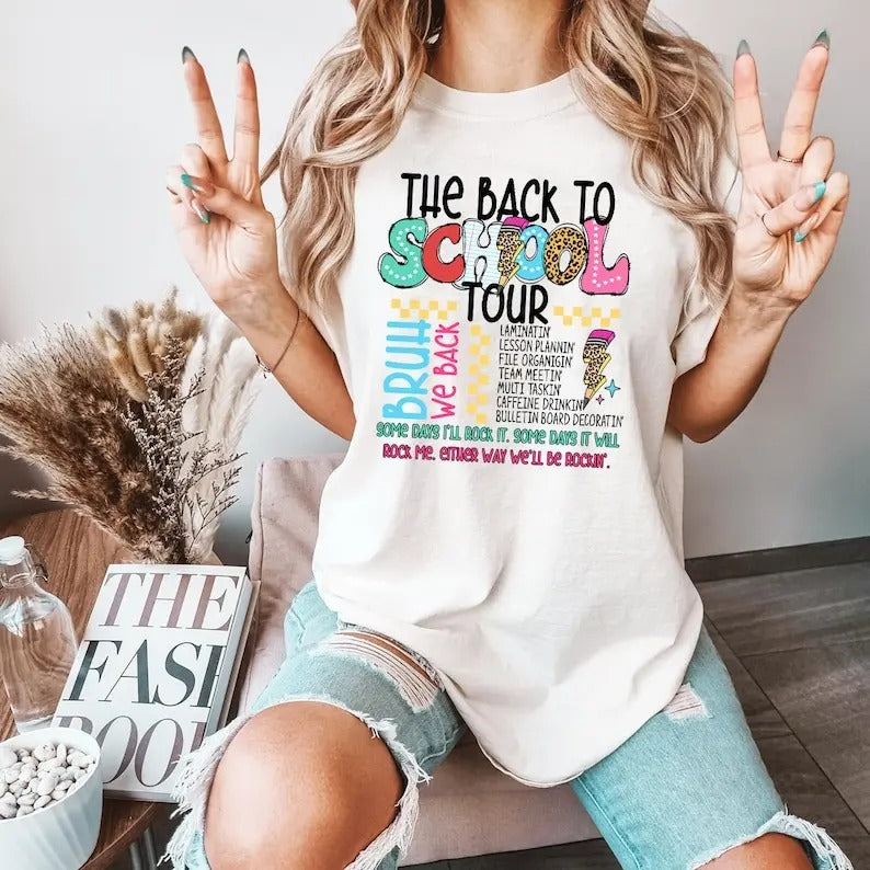 The back to school tour Shirt, Bruh we back Teacher Gift, First Day of School for Teachers, Back to school, school...