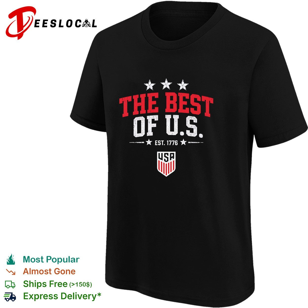 The best of US est 1776 USA soccer shirt