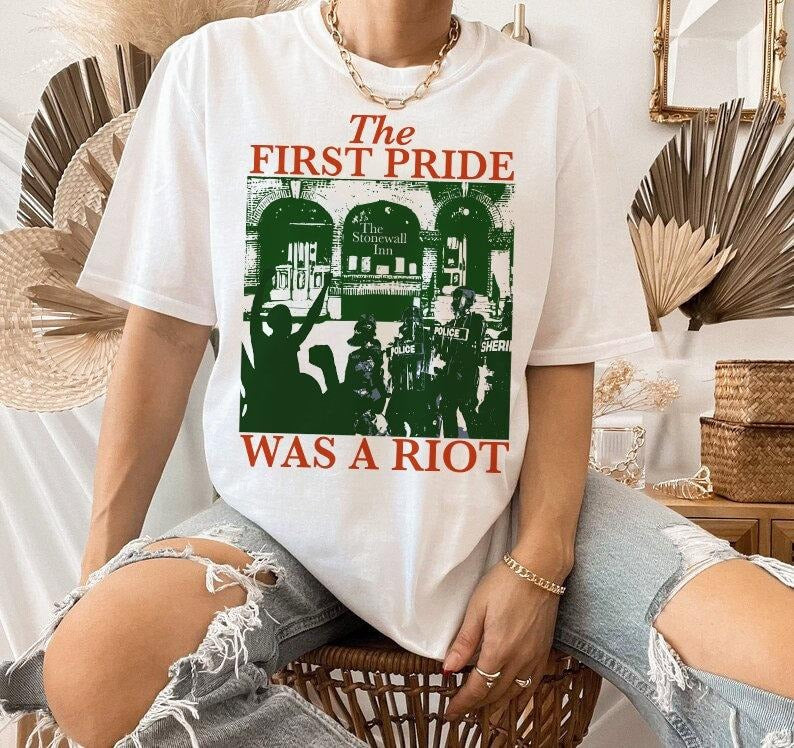 The first pride was a riot | queer riot | queer liberation | queer punk | queer owned shop | be gay do crime | subtle...