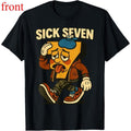 1 Piece Halloween 67 Meme T-Shirt, "Sick Seven" Pun Text Print Costume Style, Unisex, For Halloween Costumes/Themed Gatherings, Pun Design + Costume Attribute, Two In One style 02