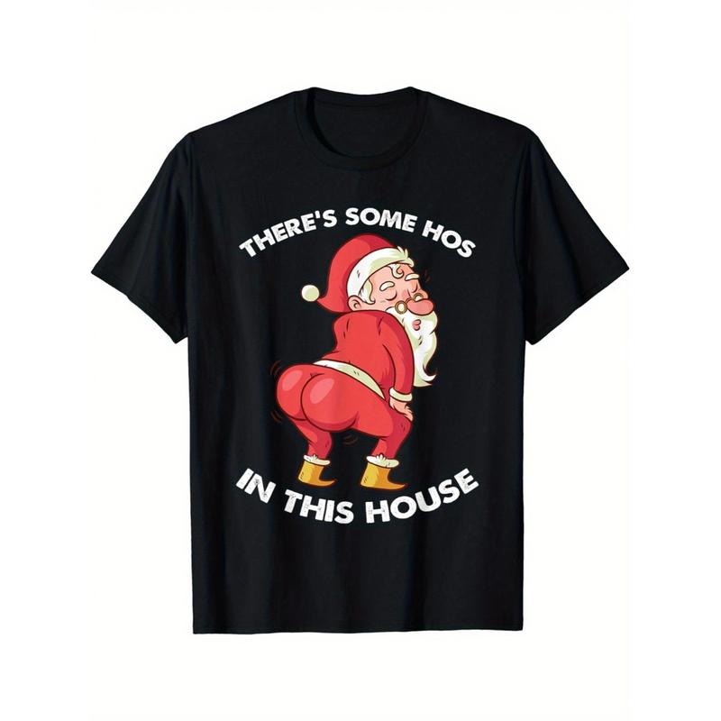 There's Some Hos In This House Funny Christmas Santa Claus T-Shirt made in usa Hoodie Sweatshirt | PrintMintTees.com