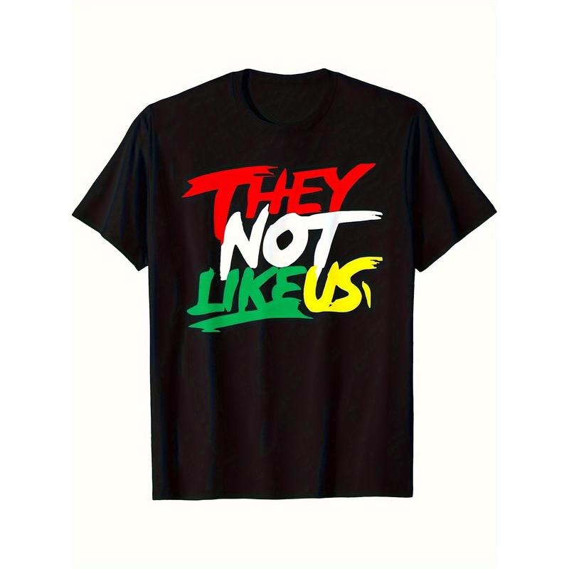 They Not Like Us Shirt Trendy Cool Shirt Novelty Unique 2024 Shirt Men's Front Printed T-shirt Creative Humor Shirt Round...