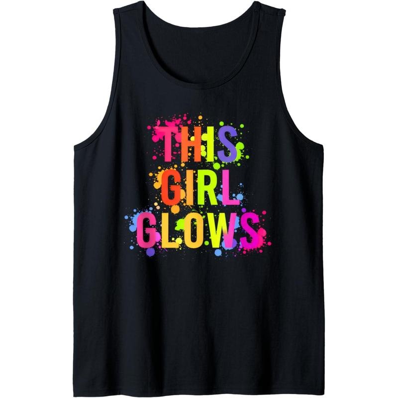 This Girl Glows Colorful Funny Shirt for Girls Women Party Tank Top Made in USA Hoodie Sweatshirt | PrintMintTees.com